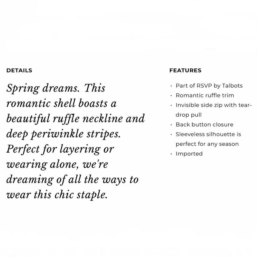 Talbots | L | Blue & White Stripe Ruffle Top - Picture 5 of 7